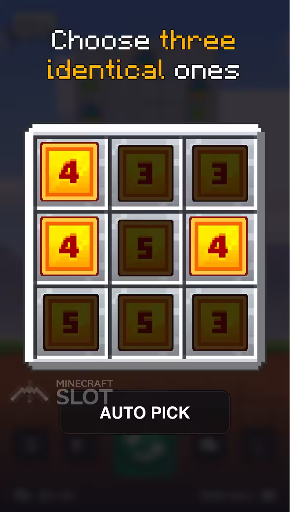 Partida de Mine Slot 2 na tela de um celular exibindo a raspadinha do Block Bonus que revela o número de giros grátis
