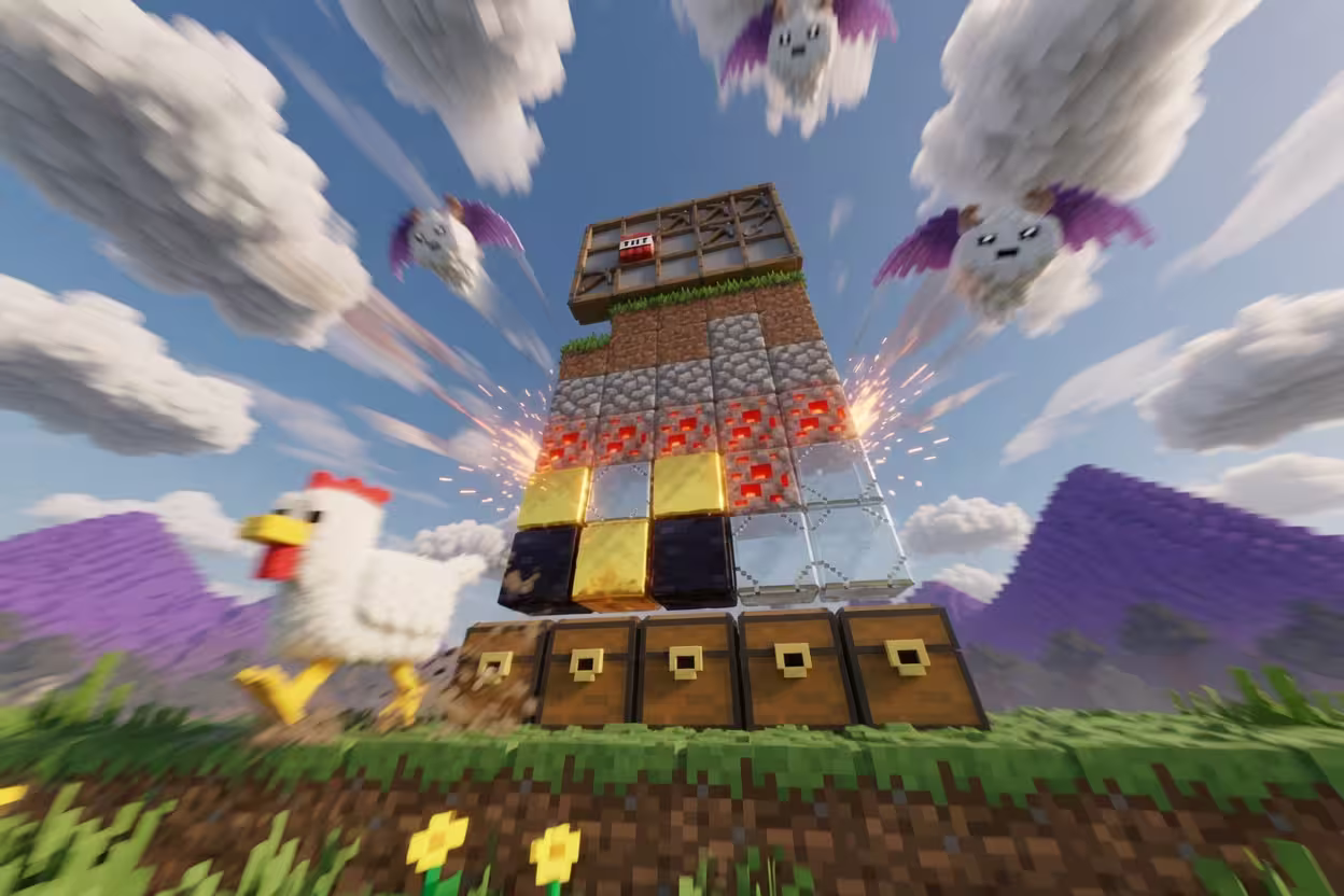 Renderização 3D do mundo de Minecraft Slot